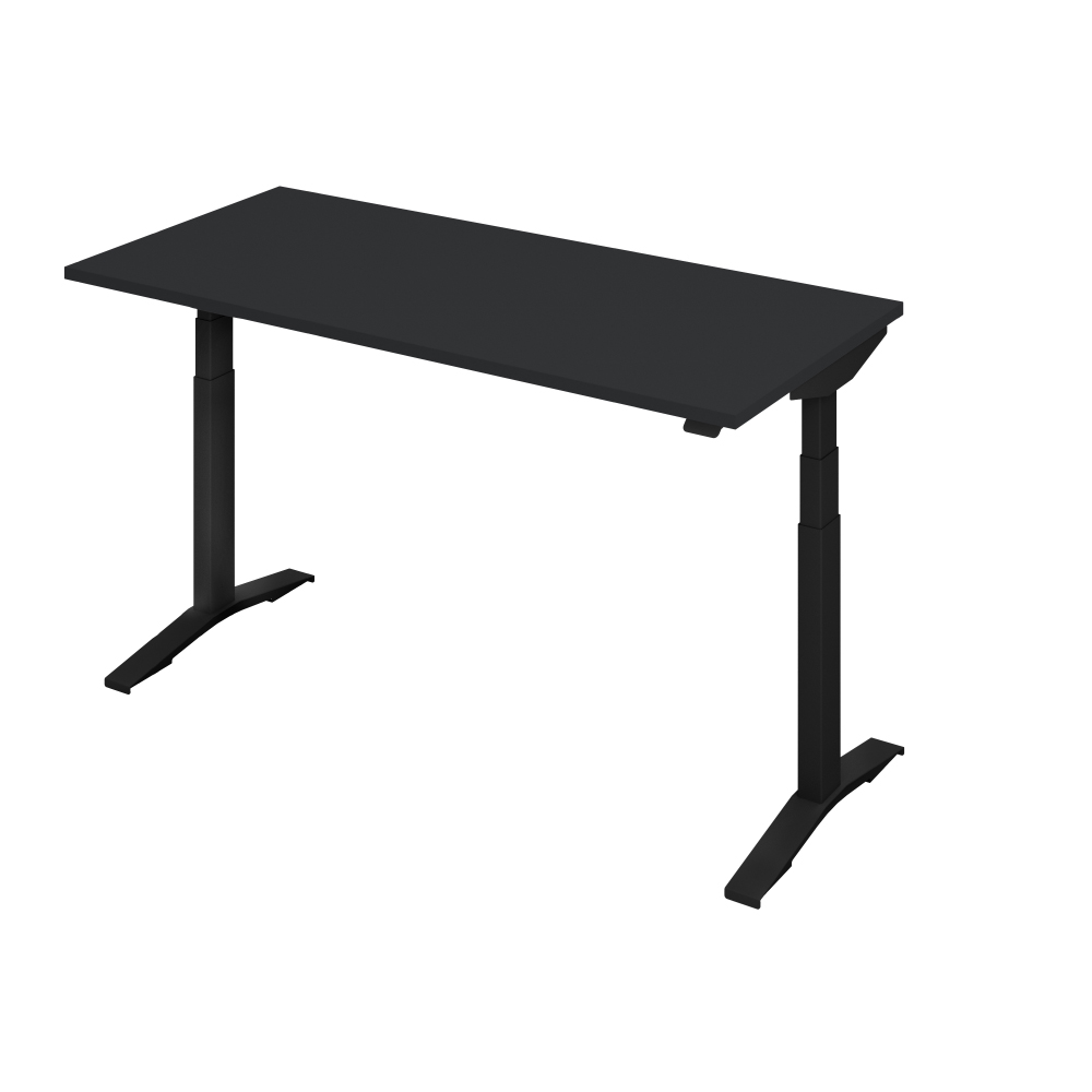 STANDSIT-W スタンジットダブル／テーブル／W1550×D675／天板ブラック／本体ブラック［ラクラク納品］