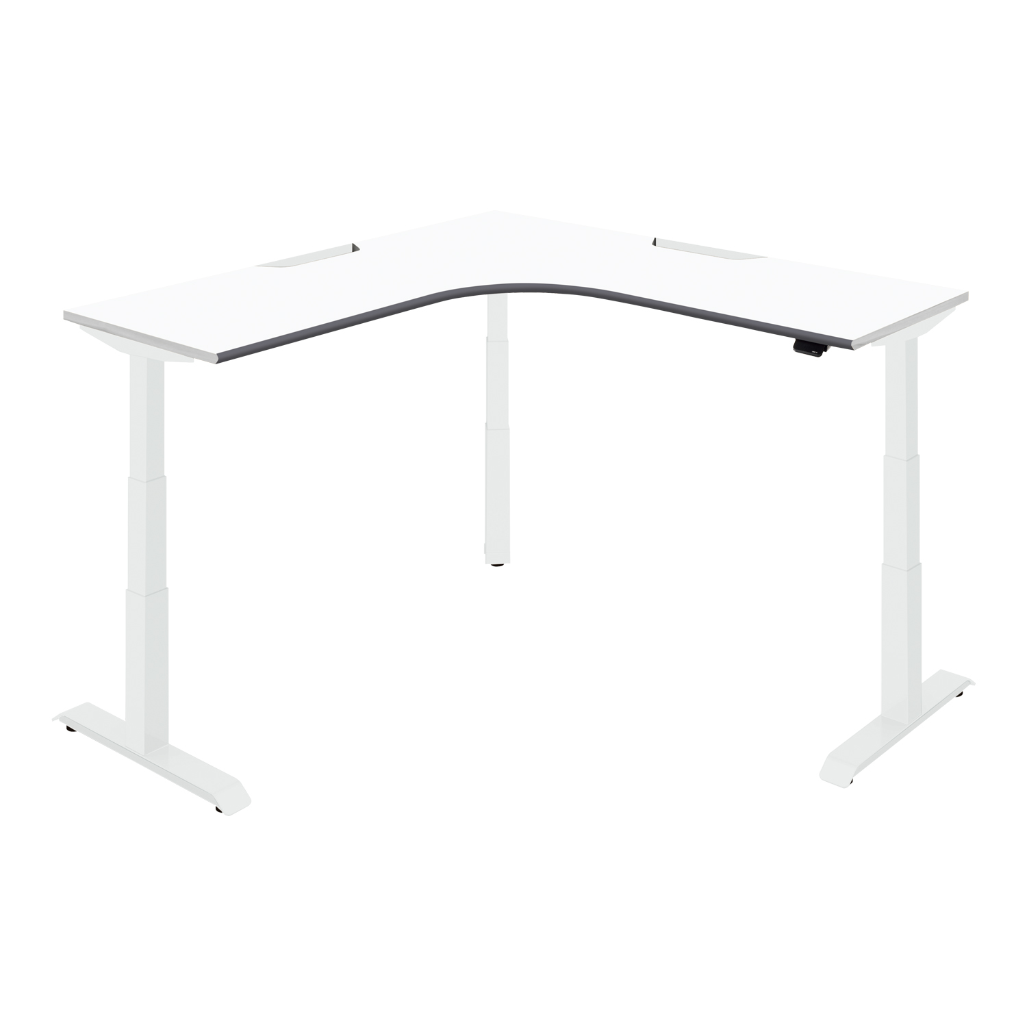 SEQUENCE シークエンス／L型／ソフトエッジ／スタンダードカラー／W1550／ベーシックレバー／天板ホワイト／脚ホワイト