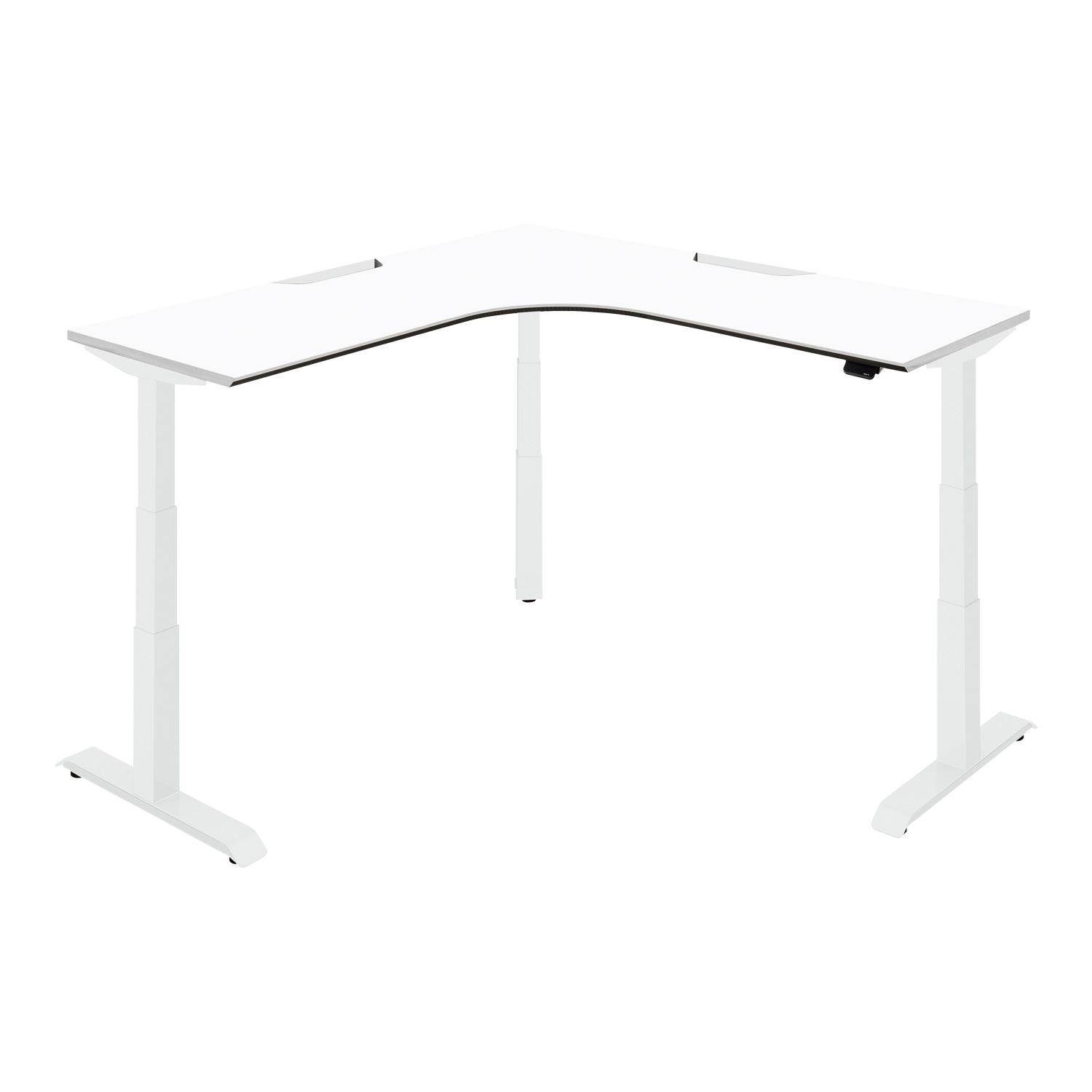 SEQUENCE シークエンス／L型／舟底エッジ／スタンダードカラー／W1550／ベーシックレバー／天板ホワイト／脚ホワイト