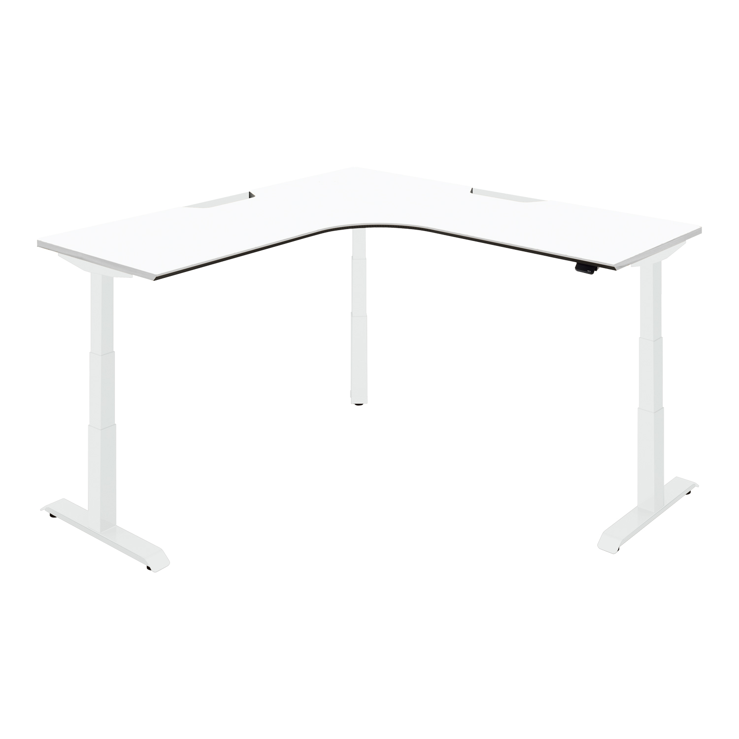 SEQUENCE シークエンス／L型／舟底エッジ／スタンダードカラー／W1750／ベーシックレバー／天板ホワイト／脚ホワイト