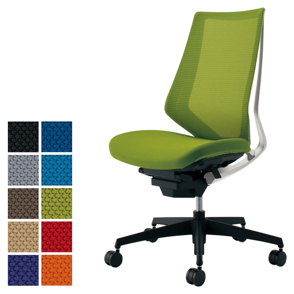 2020最新型 高品質 メーカー直送 コクヨ オフィスチェア 椅子 イス チェア ミトラ2 L型肘 ブラック ライトオリーブ - 通販