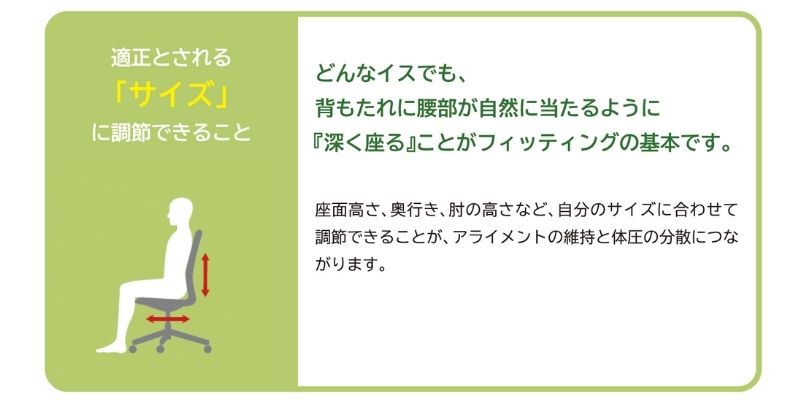 2-2.イスのサイズが体に合っておらず、正しい姿勢で座れていないから