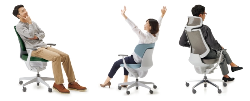 自由に動く座面が働くための姿勢をサポート