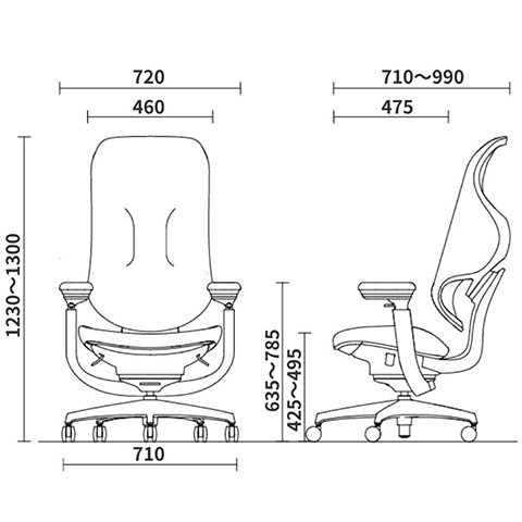 ヘッドレストなしタイプ